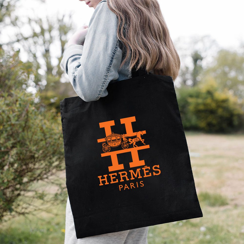 Hermes-Paris-Horse-Logo-Cotton-Canvas-Tote-Bag-TTB1508-2
