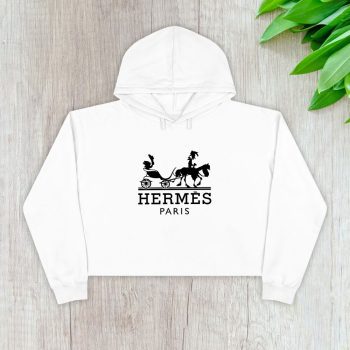 Hermes Paris Horse Logo Crop Pullover Hoodie For Lady CPH1503