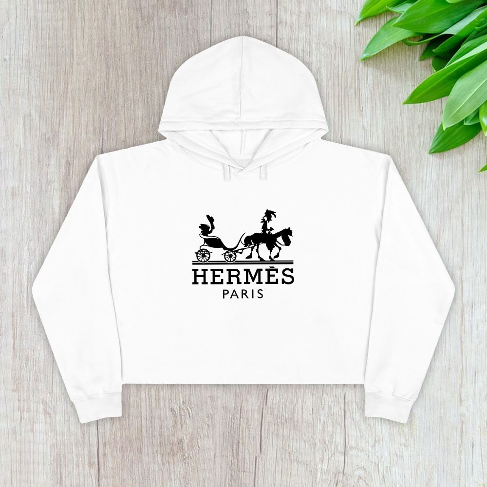 Hermes-Paris-Horse-Logo-Crop-Pullover-Hoodie-For-Lady-CPH1503 Hermes Paris Horse Logo Crop Pullover Hoodie For Lady CPH1503