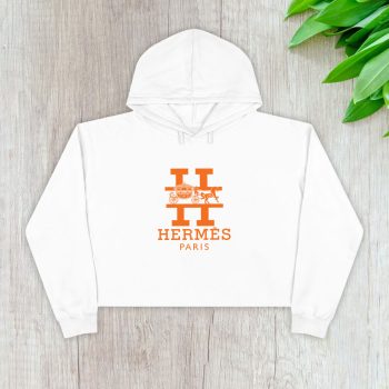 Hermes Paris Horse Logo Crop Pullover Hoodie For Lady CPH1508