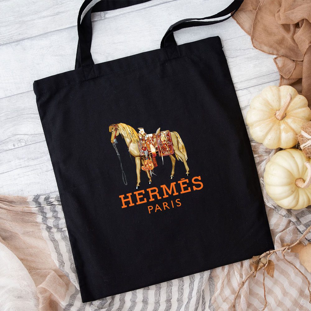 Hermes-Paris-Horse-Original-Logo-Cotton-Canvas-Tote-Bag-TTB1509-1