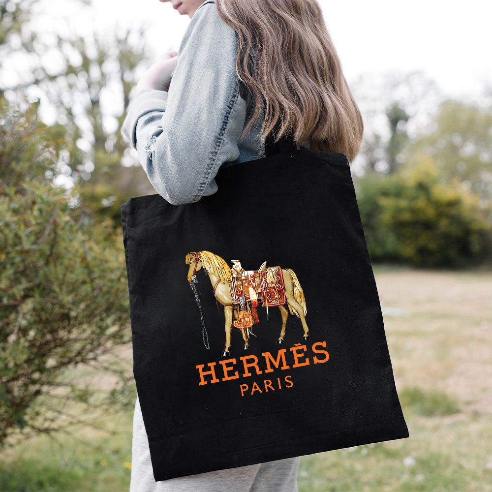 Hermes-Paris-Horse-Original-Logo-Cotton-Canvas-Tote-Bag-TTB1509-2