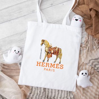 Hermes Paris Horse Original Logo Cotton Canvas Tote Bag TTB1509