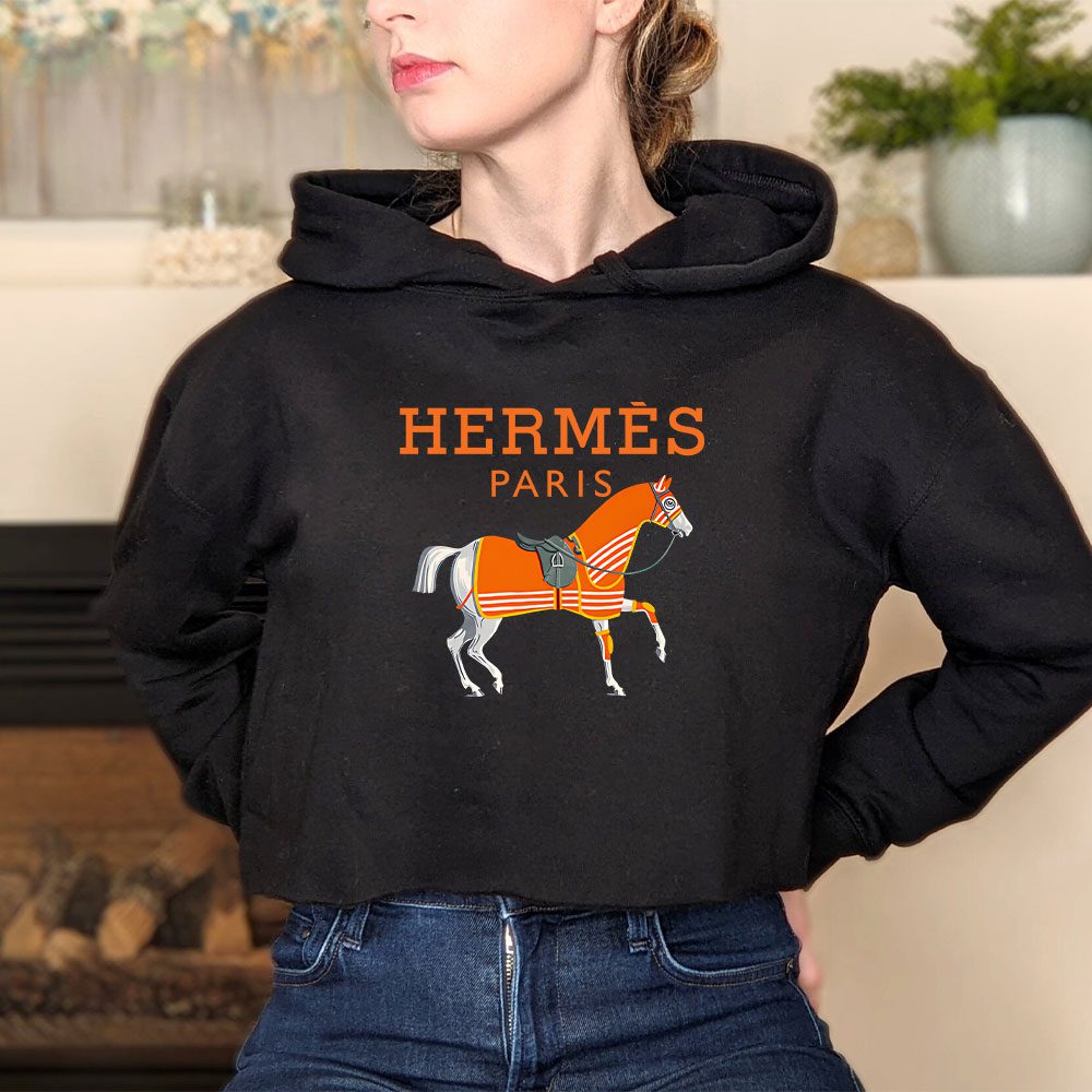 Hermes-Paris-Horse-Original-Logo-Crop-Pullover-Hoodie-For-Lady-CPH1497-3