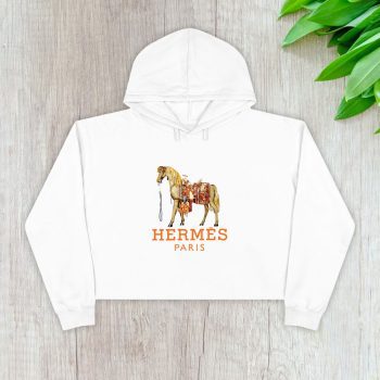 Hermes Paris Horse Original Logo Crop Pullover Hoodie For Lady CPH1509