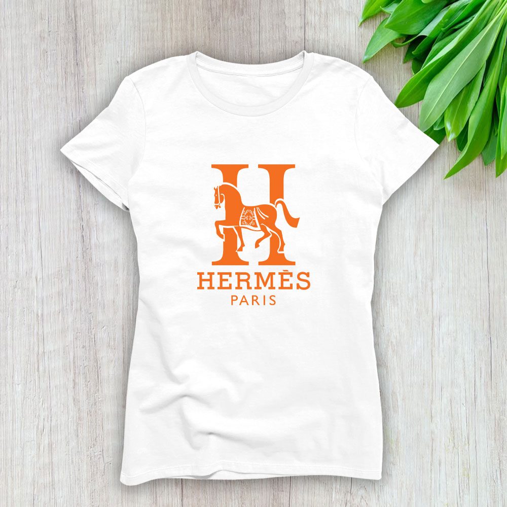 Hermes-Paris-Horse-Original-Logo-Lady-T-Shirt-Luxury-Tee-For-Women-LDS1506 Hermes Paris Horse Original Logo Lady T-Shirt Luxury Tee For Women LDS1506