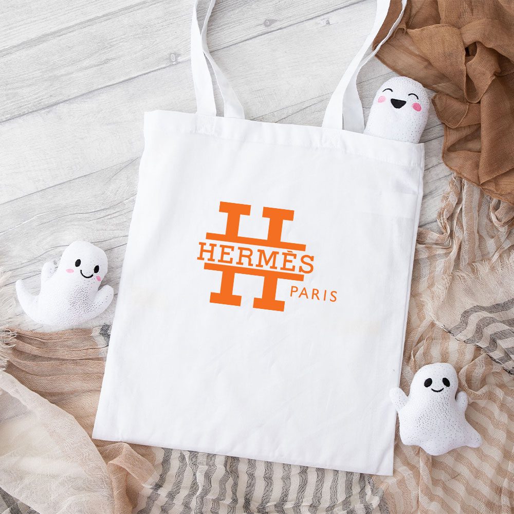 Hermes-Paris-Original-Logo-Cotton-Canvas-Tote-Bag-TTB1505 Hermes Paris Original Logo Cotton Canvas Tote Bag TTB1505