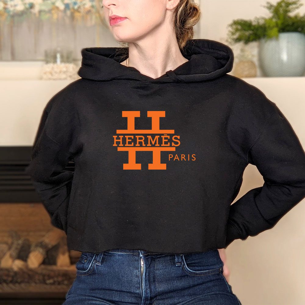 Hermes-Paris-Original-Logo-Crop-Pullover-Hoodie-For-Lady-CPH1505-3