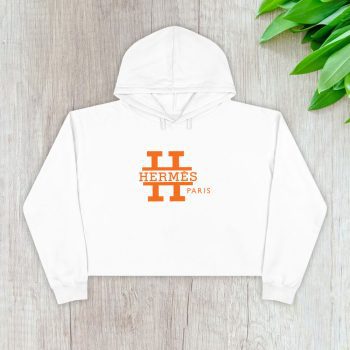 Hermes Paris Original Logo Crop Pullover Hoodie For Lady CPH1505