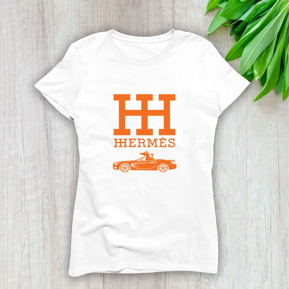 Hermes-Paris-Rolls-Royce-Lady-T-Shirt-Luxury-Tee-For-Women-LDS1515 Hermes Paris Rolls Royce Lady T-Shirt Luxury Tee For Women LDS1515