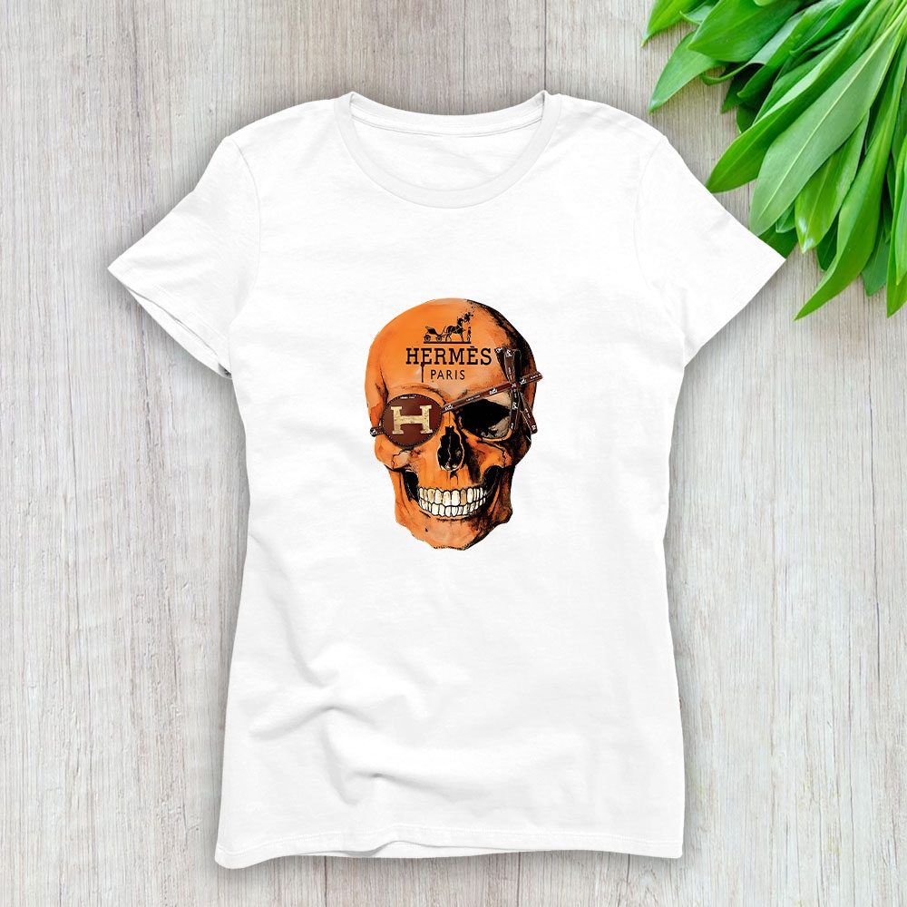 Hermes-Paris-Skul-Lady-T-Shirt-Luxury-Tee-For-Women-LDS1509 Hermes Paris Skul Lady T-Shirt Luxury Tee For Women LDS1509