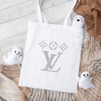 Louis Vuitton Logo Luxury Diamonds Cotton Canvas Tote Bag TTB1662
