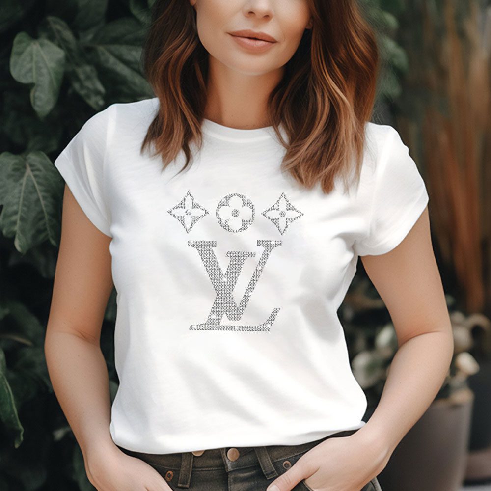 Louis-Vuitton-Logo-Luxury-Diamonds-Lady-T-Shirt-Luxury-Tee-For-Women-LDS1664-2