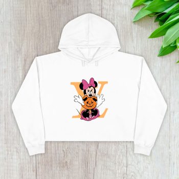 Louis Vuitton Logo Luxury Halloween Minnie Mouse Crop Pullover Hoodie For Lady CPH1718