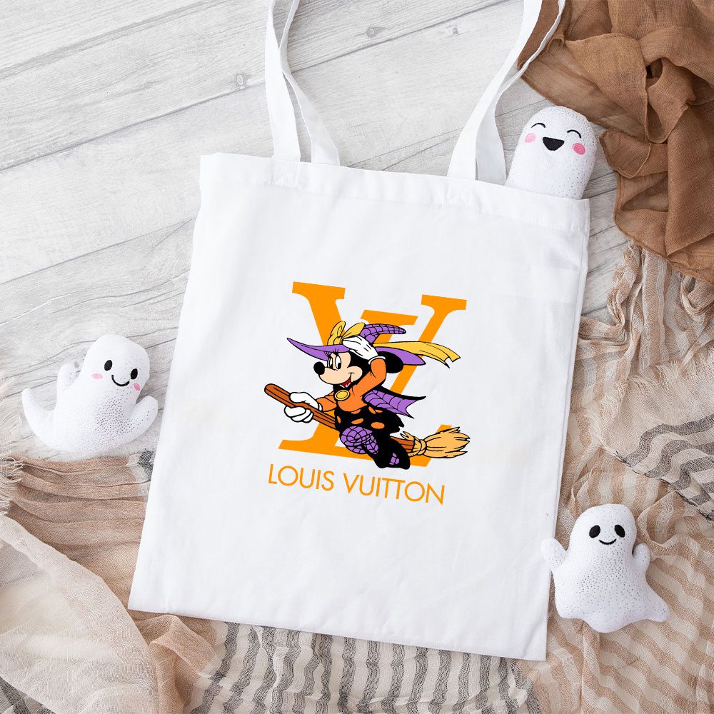 Louis-Vuitton-Logo-Luxury-Halloween-Pumpkin-Mickey-Mouse-Cotton-Canvas-Tote-Bag-TTB1722 Louis Vuitton Logo Luxury Halloween Pumpkin Mickey Mouse Cotton Canvas Tote Bag TTB1722