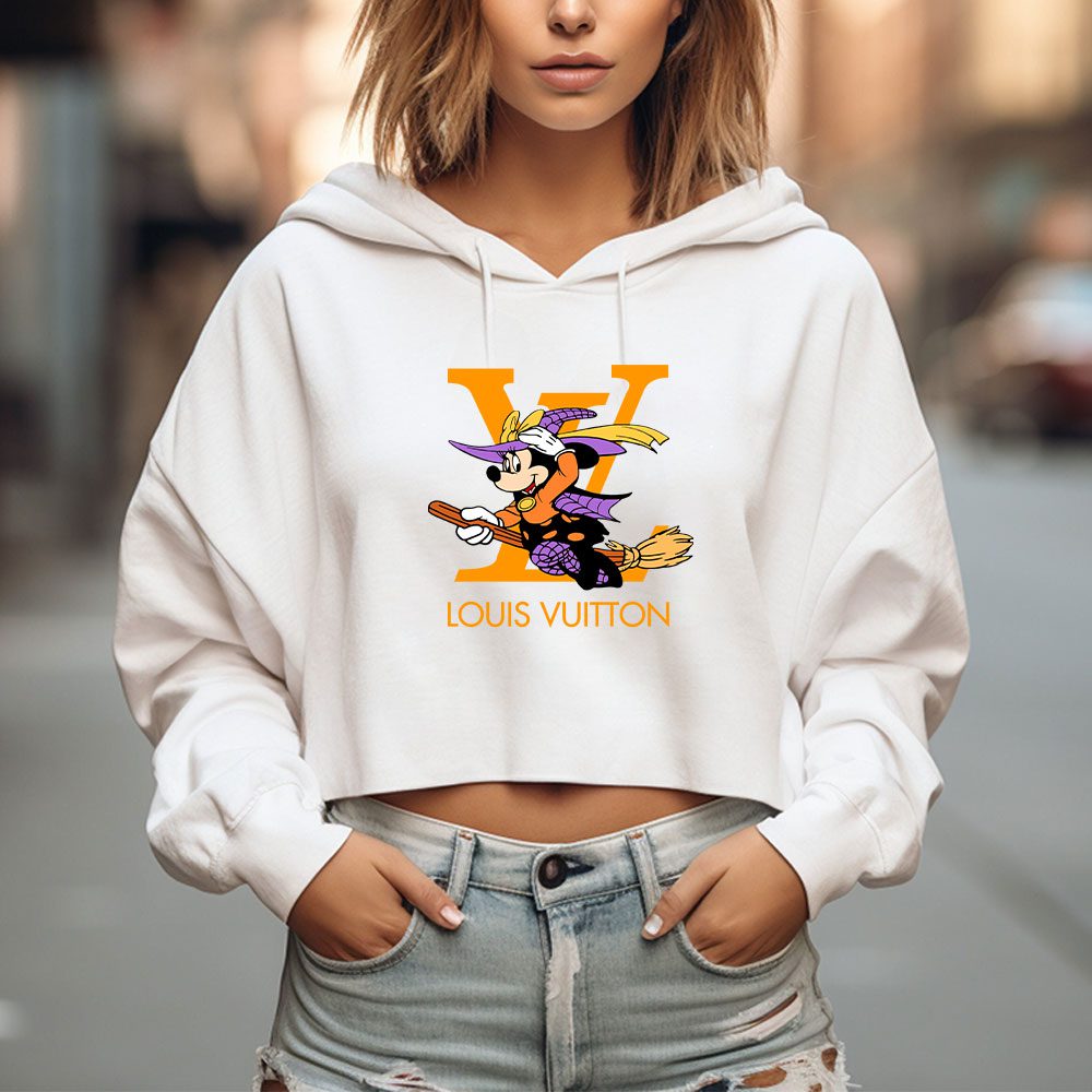 Louis-Vuitton-Logo-Luxury-Halloween-Pumpkin-Mickey-Mouse-Crop-Pullover-Hoodie-For-Lady-CPH1722-2