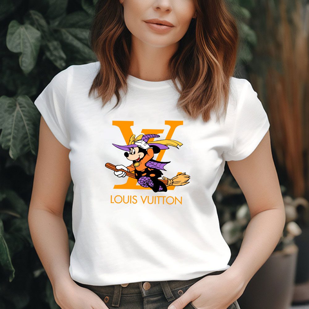 Louis-Vuitton-Logo-Luxury-Halloween-Pumpkin-Mickey-Mouse-Lady-T-Shirt-Luxury-Tee-For-Women-LDS1724-2