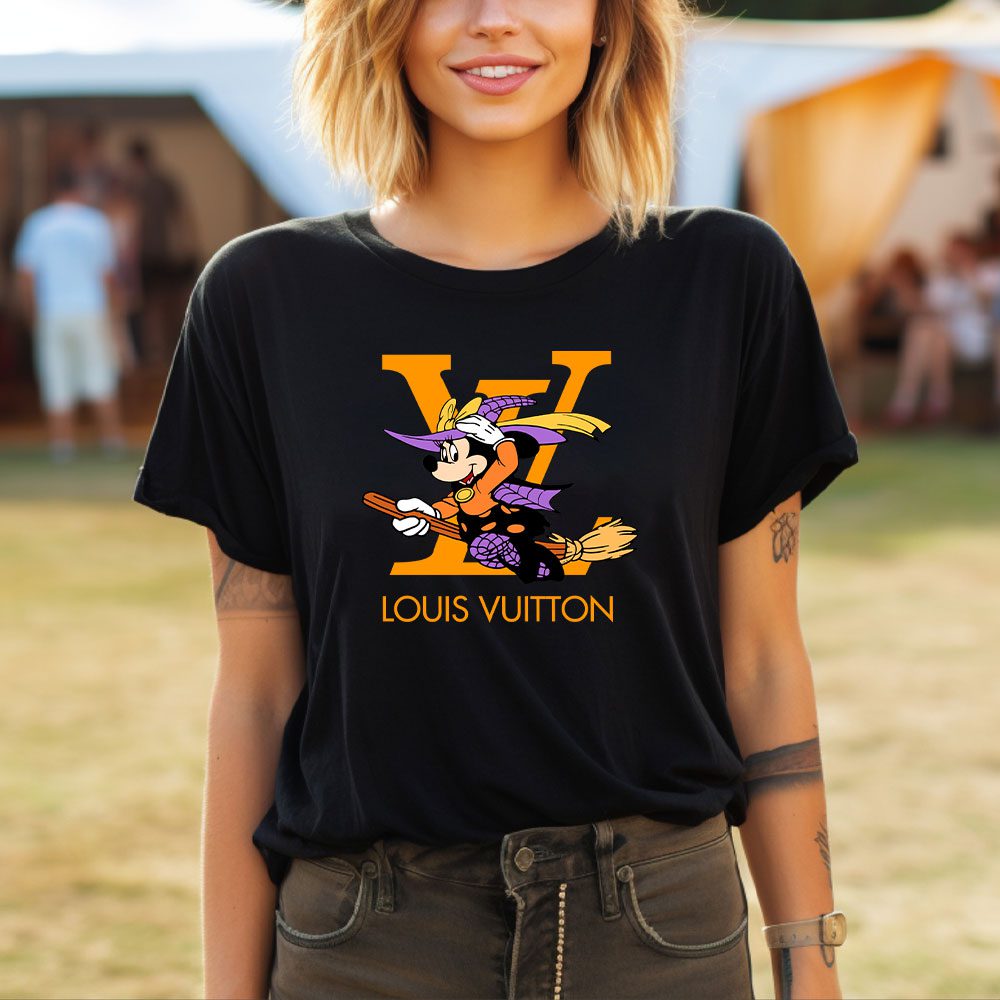 Louis-Vuitton-Logo-Luxury-Halloween-Pumpkin-Mickey-Mouse-Lady-T-Shirt-Luxury-Tee-For-Women-LDS1724-3