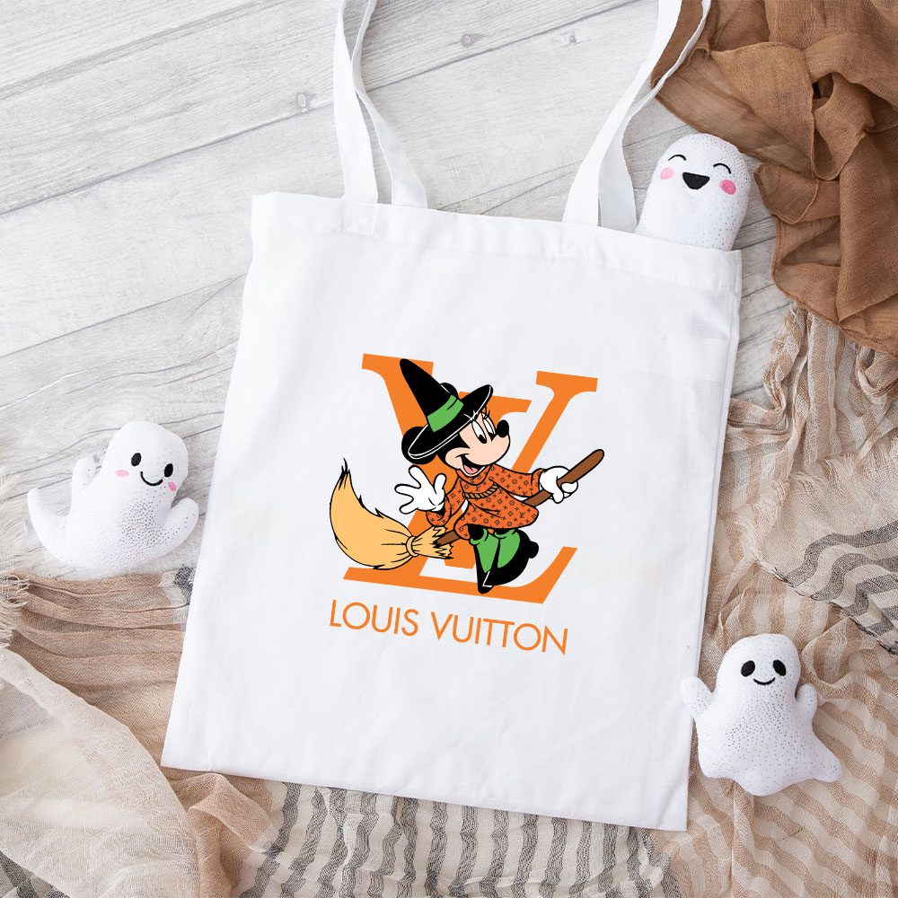 Louis-Vuitton-Logo-Luxury-Halloween-Pumpkin-Minnie-Mouse-Cotton-Canvas-Tote-Bag-TTB1720 Louis Vuitton Logo Luxury Halloween Pumpkin Minnie Mouse Cotton Canvas Tote Bag TTB1720