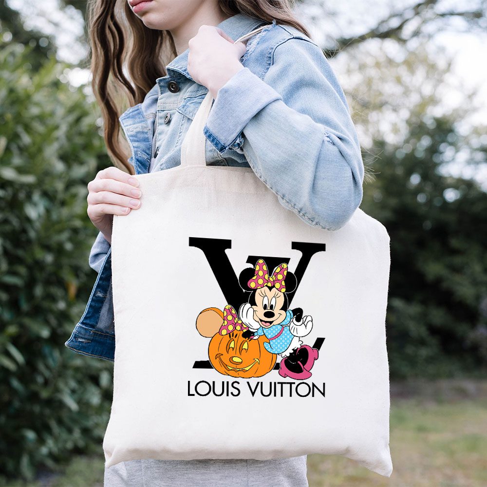 Louis-Vuitton-Logo-Luxury-Halloween-Pumpkin-Minnie-Mouse-Cotton-Canvas-Tote-Bag-TTB1721-1