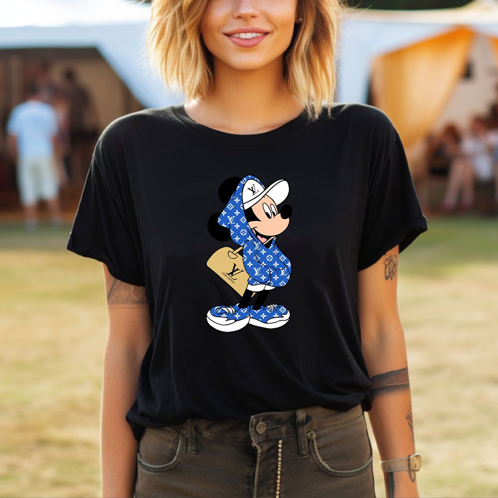 Louis-Vuitton-Logo-Luxury-Mickey-Mouse-Hoodies-With-Bag-Lady-T-Shirt-Luxury-Tee-For-Women-LDS1672-3