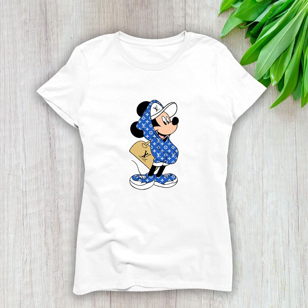 Louis-Vuitton-Logo-Luxury-Mickey-Mouse-Hoodies-With-Bag-Lady-T-Shirt-Luxury-Tee-For-Women-LDS1672 Louis Vuitton Logo Luxury Mickey Mouse Hoodies With Bag Lady T-Shirt Luxury Tee For Women LDS1672