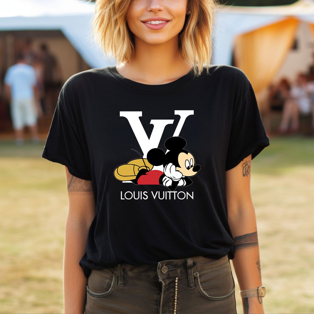 Louis-Vuitton-Logo-Luxury-Mickey-Mouse-Lady-T-Shirt-Luxury-Tee-For-Women-LDS1700-1