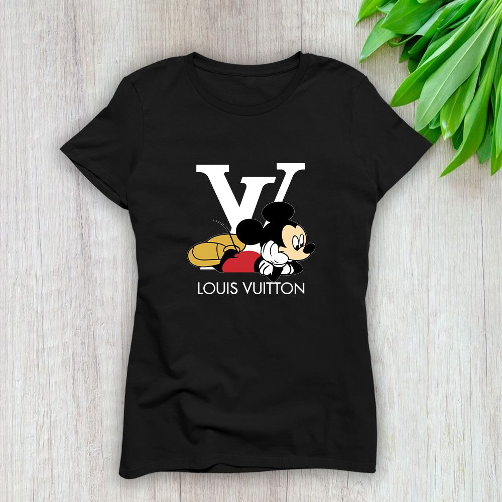 Louis-Vuitton-Logo-Luxury-Mickey-Mouse-Lady-T-Shirt-Luxury-Tee-For-Women-LDS1700 Louis Vuitton Logo Luxury Mickey Mouse Lady T-Shirt Luxury Tee For Women LDS1700