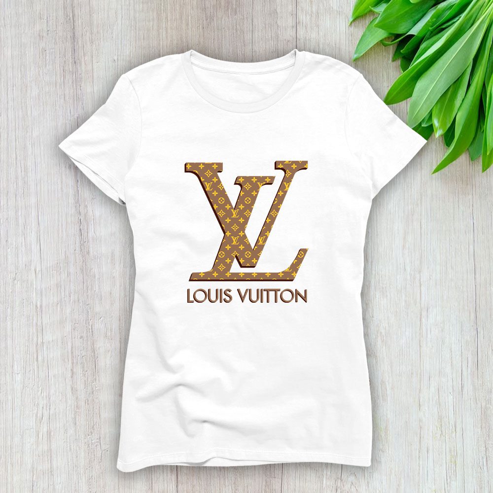 Louis-Vuitton-Logo-Luxury-Monogram-Canvas-Pattern-Lady-T-Shirt-Luxury-Tee-For-Women-LDS1703 Louis Vuitton Logo Luxury Monogram Canvas Pattern Lady T-Shirt Luxury Tee For Women LDS1703