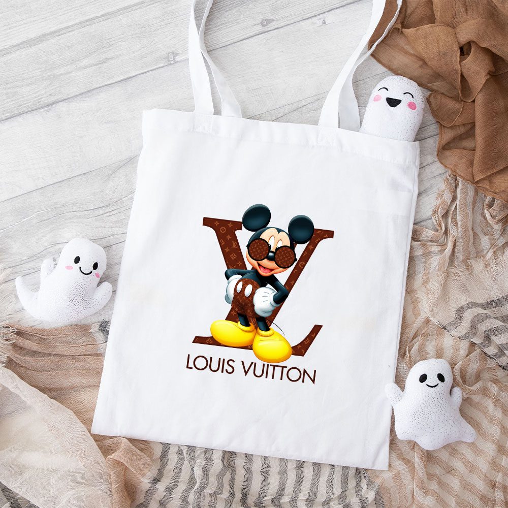 Louis-Vuitton-Logo-Luxury-Monogram-Canvas-Pattern-Mickey-Mouse-Cotton-Canvas-Tote-Bag-TTB1645 Louis Vuitton Logo Luxury Monogram Canvas Pattern Mickey Mouse Cotton Canvas Tote Bag TTB1645