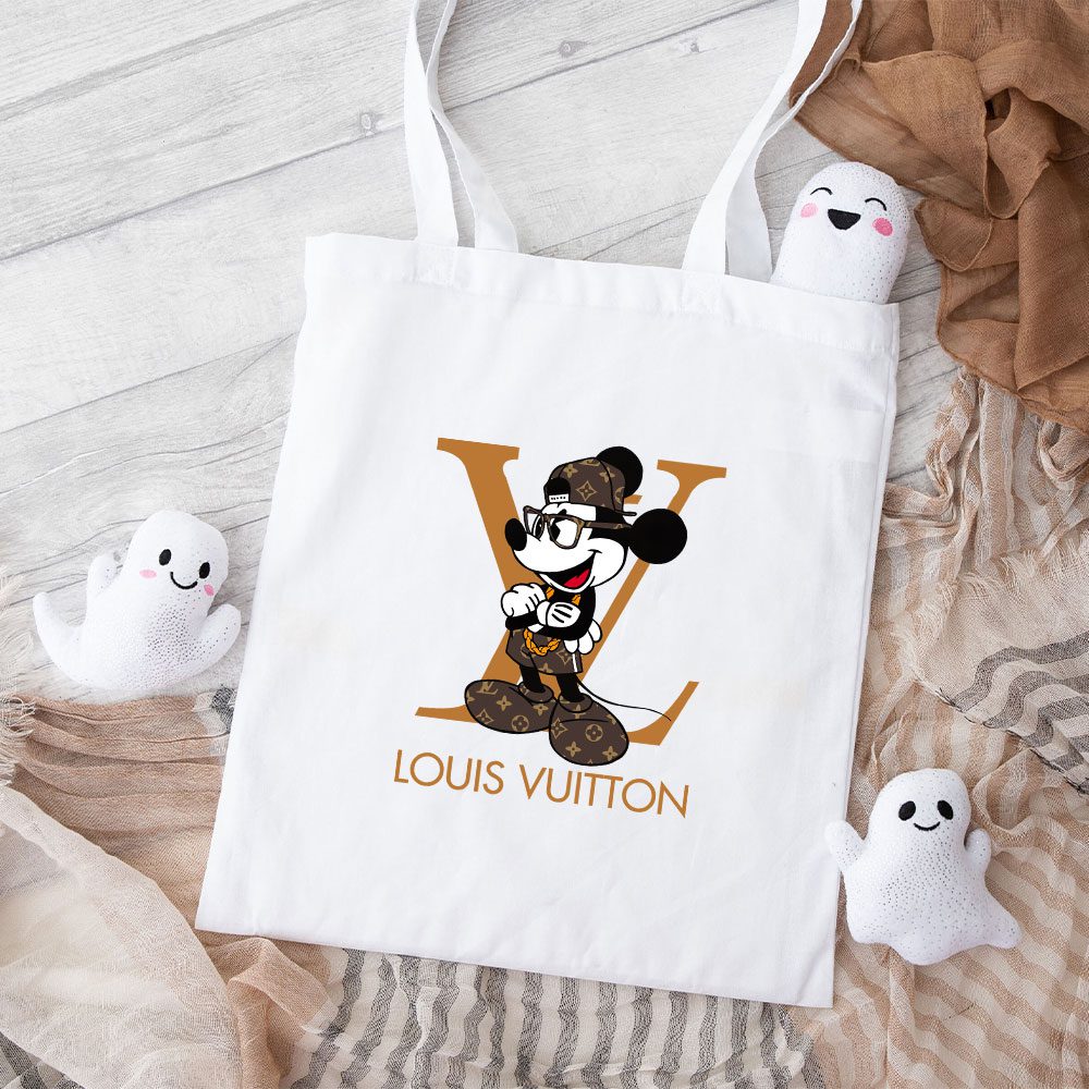 Louis-Vuitton-Logo-Luxury-Monogram-Canvas-Pattern-Mickey-Mouse-Cotton-Canvas-Tote-Bag-TTB1665 Louis Vuitton Logo Luxury Monogram Canvas Pattern Mickey Mouse Cotton Canvas Tote Bag TTB1665