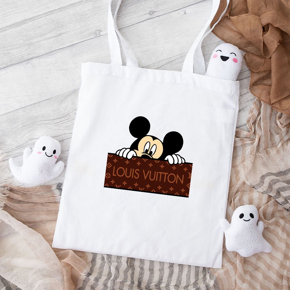 Louis-Vuitton-Logo-Luxury-Monogram-Canvas-Pattern-Mickey-Mouse-Cotton-Canvas-Tote-Bag-TTB1702 Louis Vuitton Logo Luxury Monogram Canvas Pattern Mickey Mouse Cotton Canvas Tote Bag TTB1702