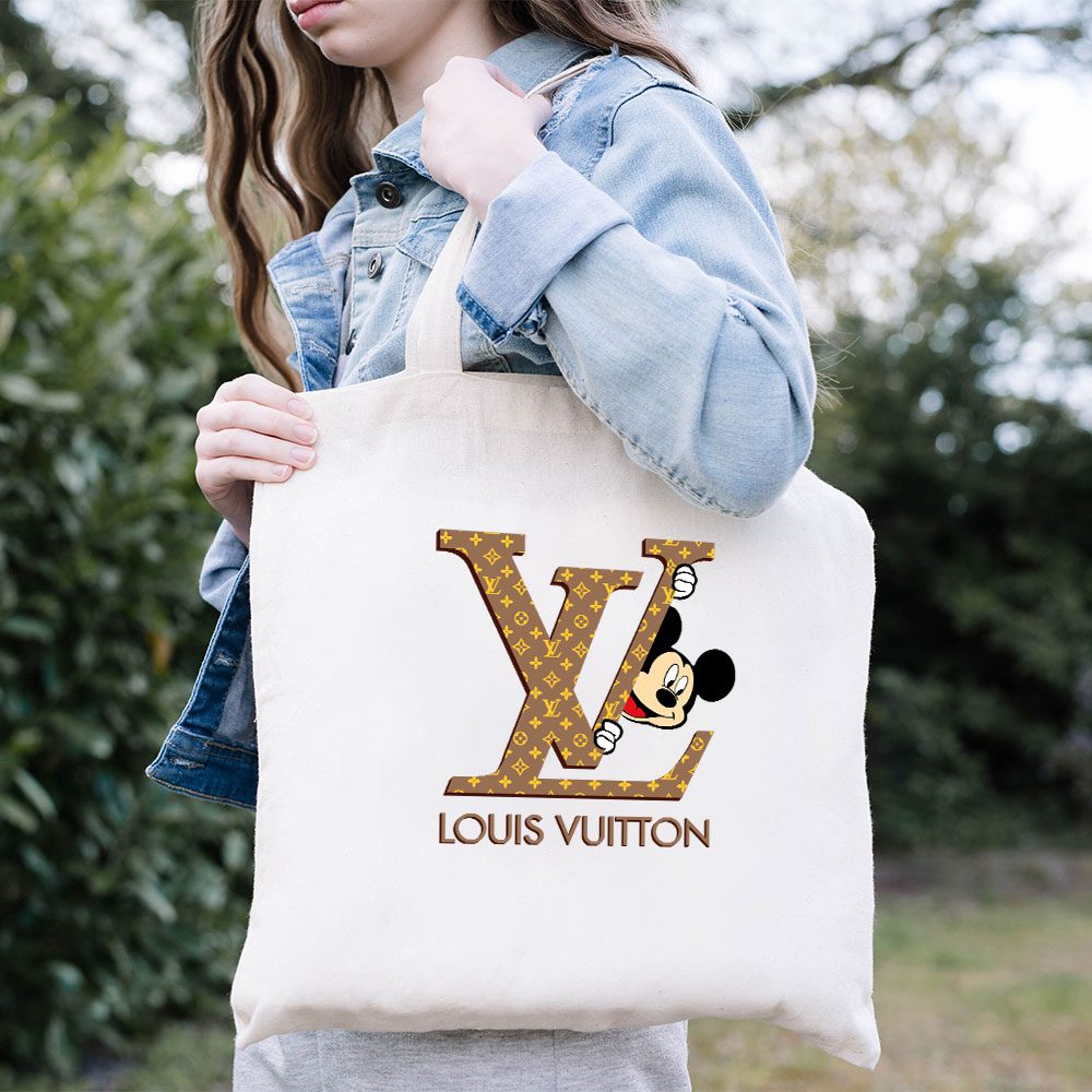 Louis-Vuitton-Logo-Luxury-Monogram-Canvas-Pattern-Mickey-Mouse-Cotton-Canvas-Tote-Bag-TTB1705-1