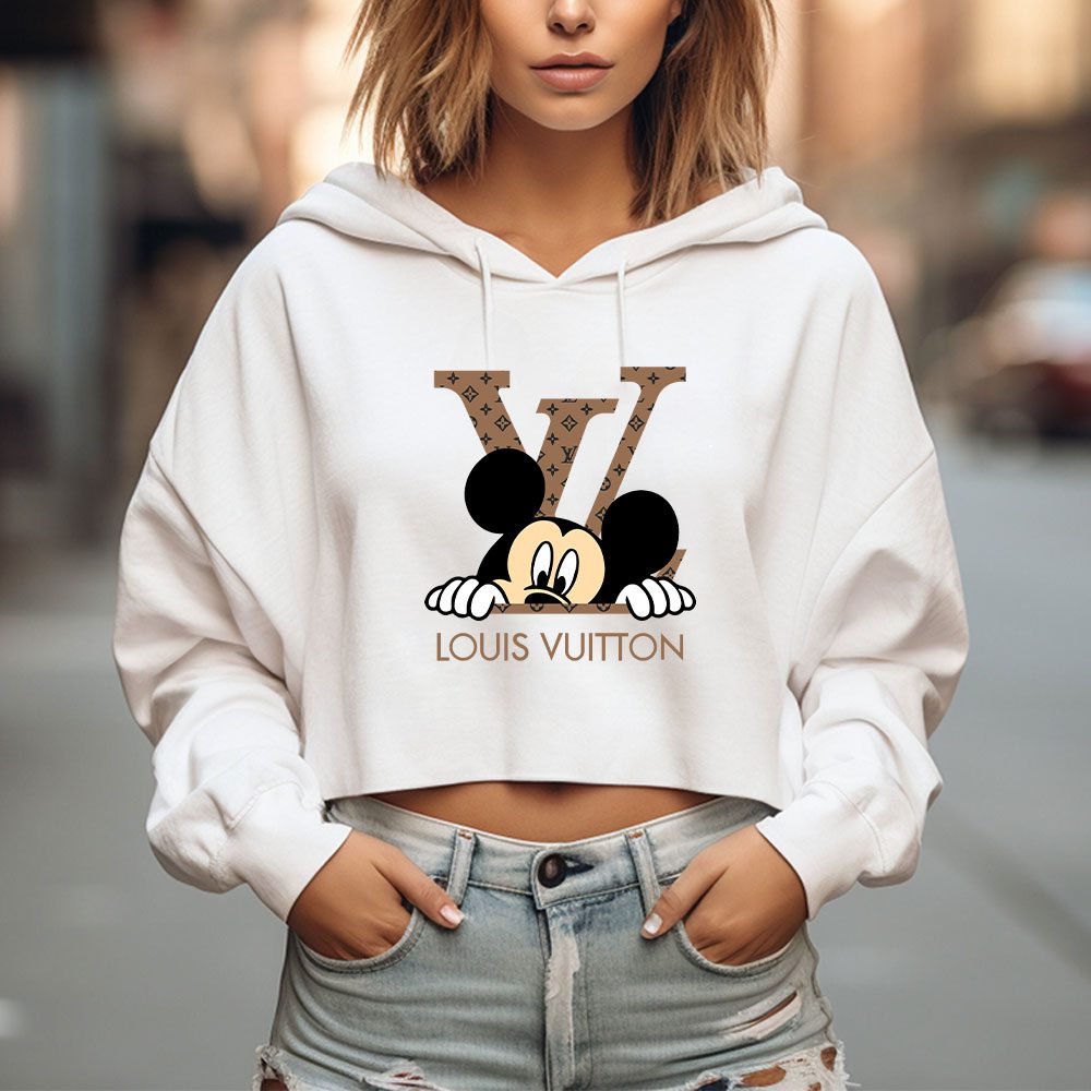 Louis-Vuitton-Logo-Luxury-Monogram-Canvas-Pattern-Mickey-Mouse-Crop-Pullover-Hoodie-For-Lady-CPH1700-1