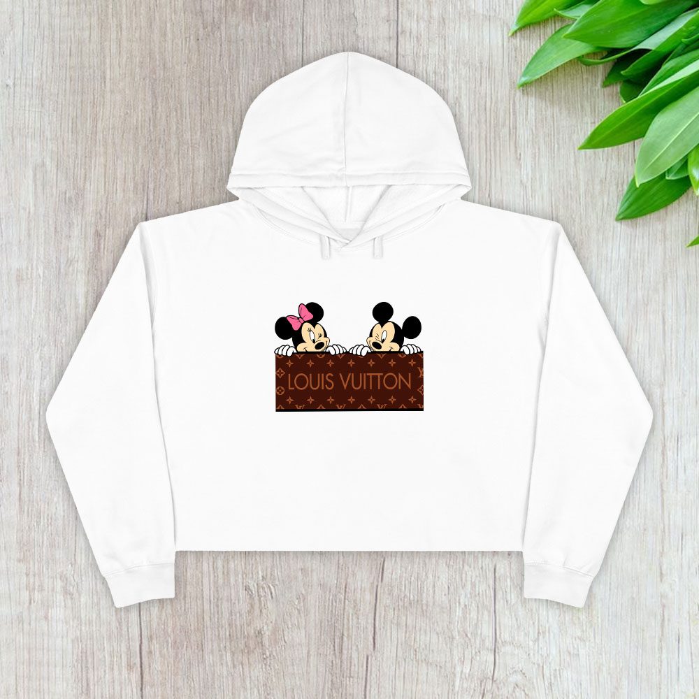 Louis-Vuitton-Logo-Luxury-Monogram-Canvas-Pattern-Minnie-Mouse-Mickey-Mouse-Crop-Pullover-Hoodie-For-Lady-CPH1704 Louis Vuitton Logo Luxury Monogram Canvas Pattern Minnie Mouse Mickey Mouse Crop Pullover Hoodie For Lady CPH1704