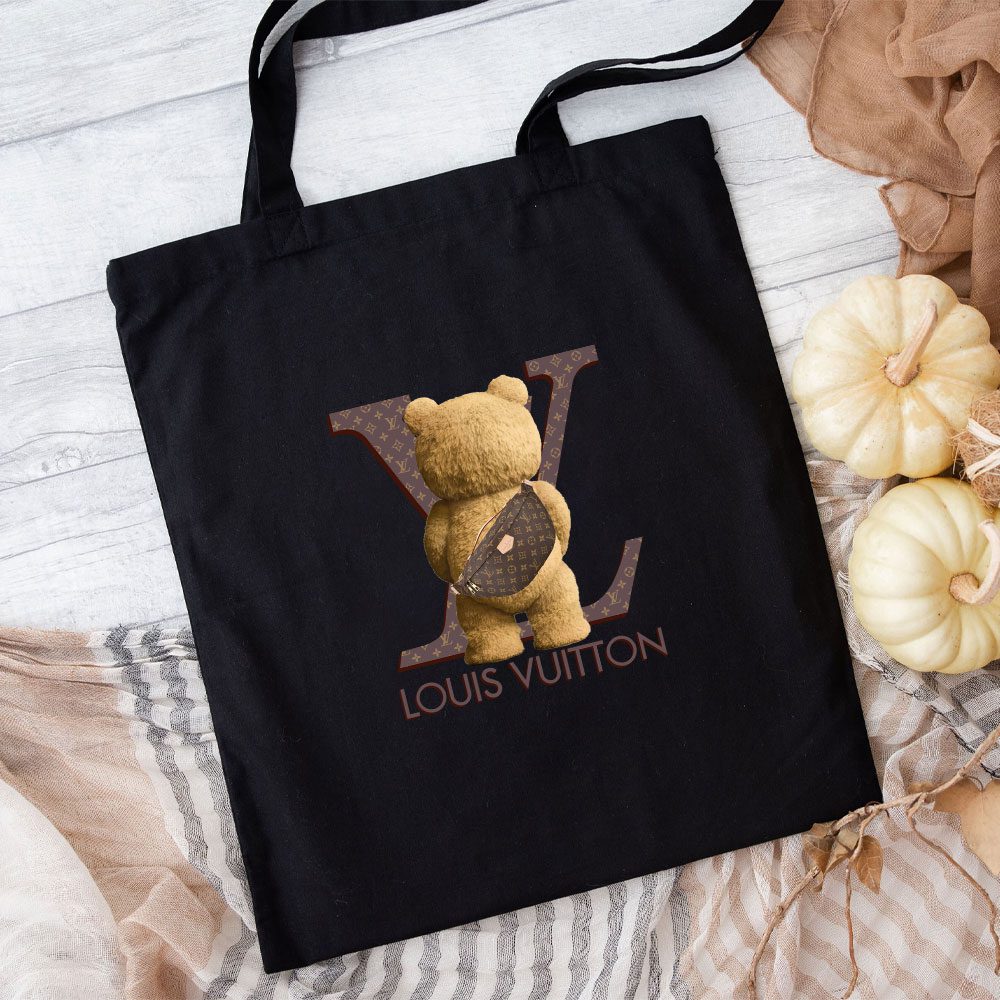 Louis-Vuitton-Logo-Luxury-Teddy-Bear-Cotton-Canvas-Tote-Bag-TTB1552-1