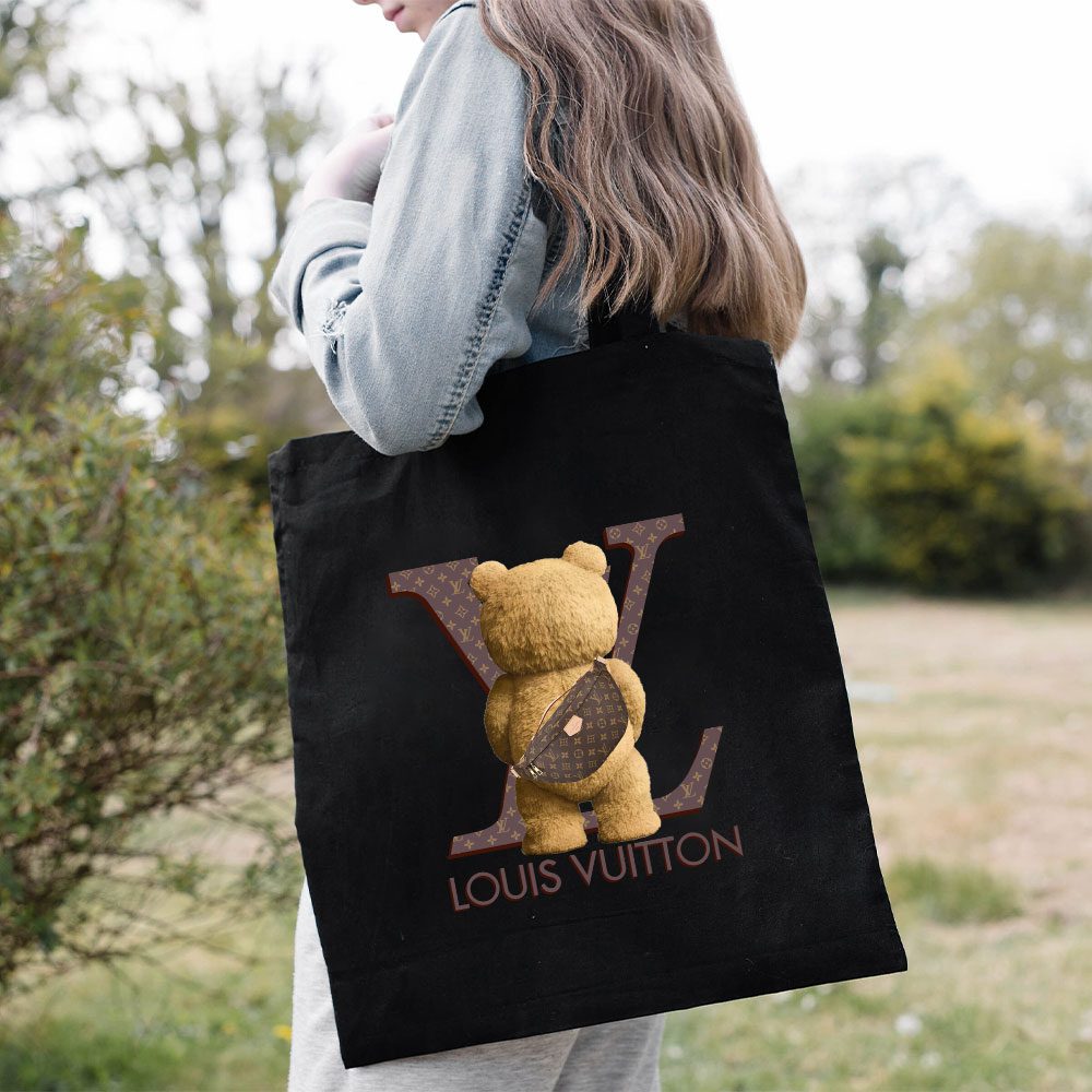 Louis-Vuitton-Logo-Luxury-Teddy-Bear-Cotton-Canvas-Tote-Bag-TTB1552-2