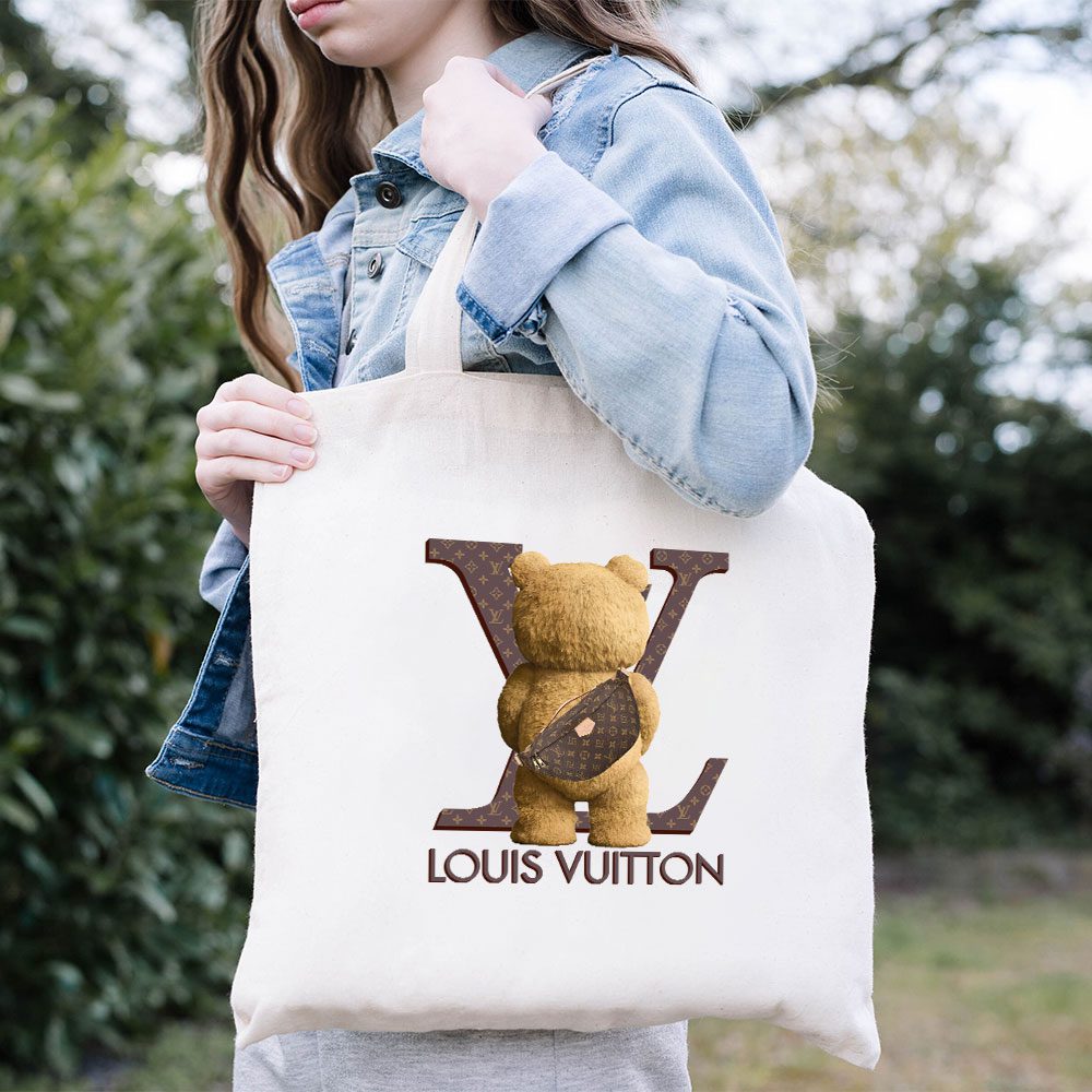 Louis-Vuitton-Logo-Luxury-Teddy-Bear-Cotton-Canvas-Tote-Bag-TTB1552-3