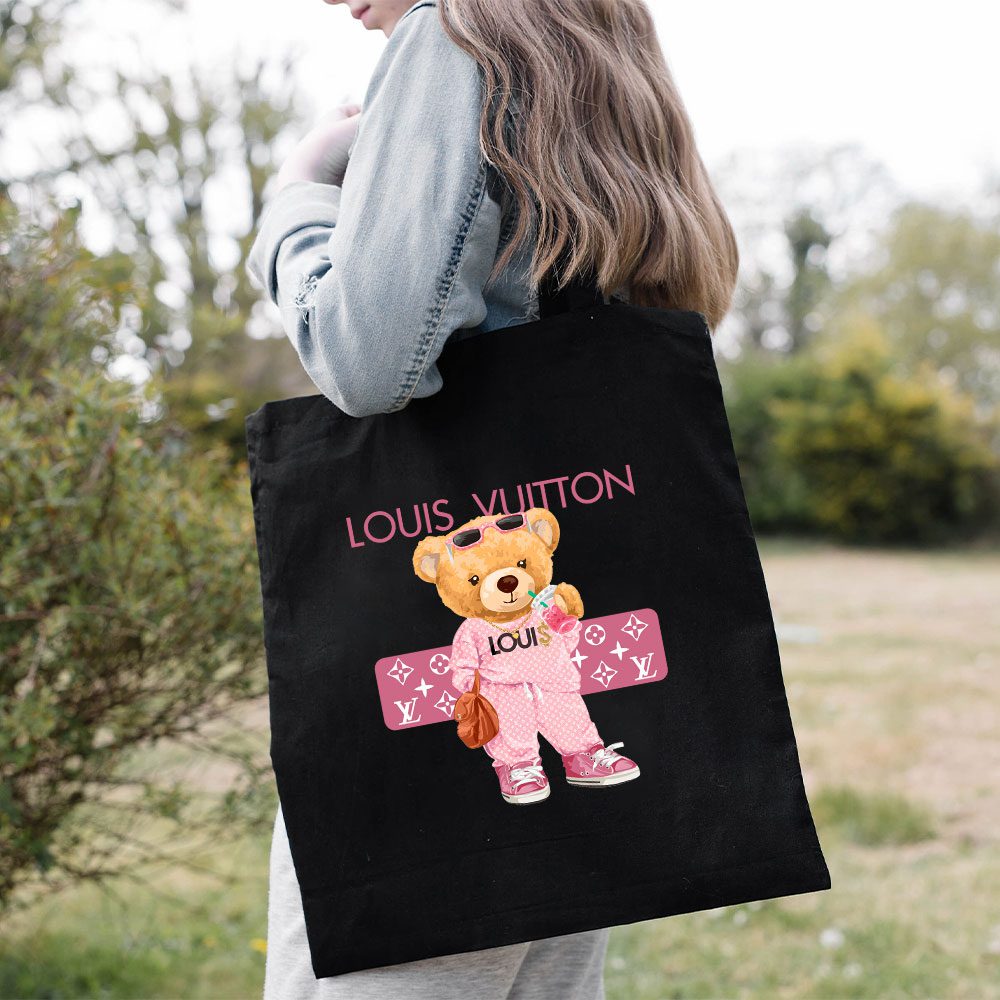 Louis-Vuitton-Logo-Luxury-Teddy-Bear-Cotton-Canvas-Tote-Bag-TTB1599-2