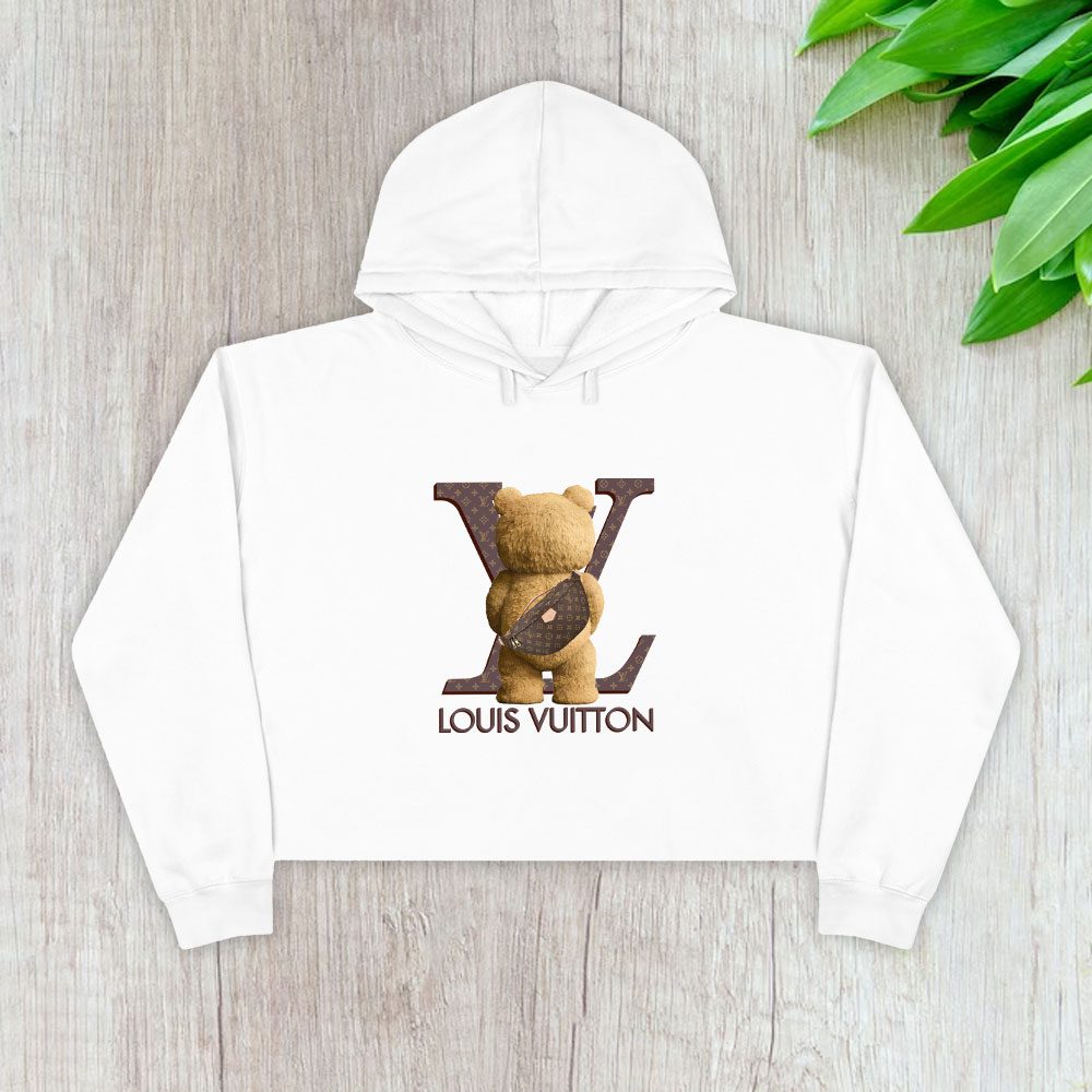 Louis-Vuitton-Logo-Luxury-Teddy-Bear-Crop-Pullover-Hoodie-For-Lady-CPH1552 Louis Vuitton Logo Luxury Teddy Bear Crop Pullover Hoodie For Lady CPH1552