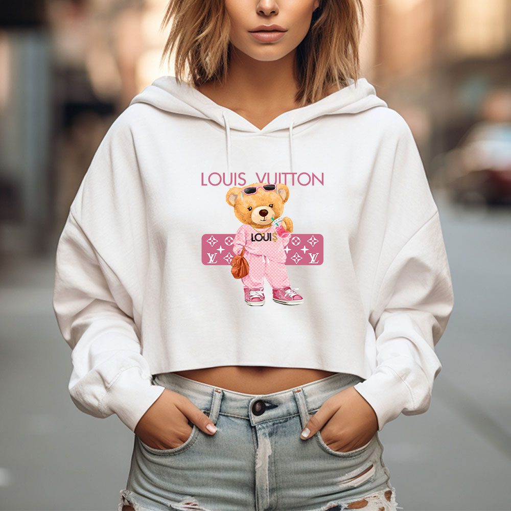 Louis-Vuitton-Logo-Luxury-Teddy-Bear-Crop-Pullover-Hoodie-For-Lady-CPH1599-2