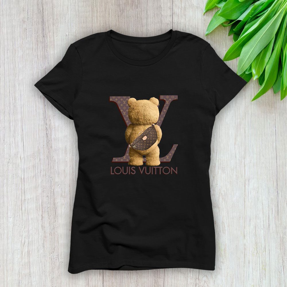 Louis-Vuitton-Logo-Luxury-Teddy-Bear-Lady-T-Shirt-Luxury-Tee-For-Women-LDS1554-1