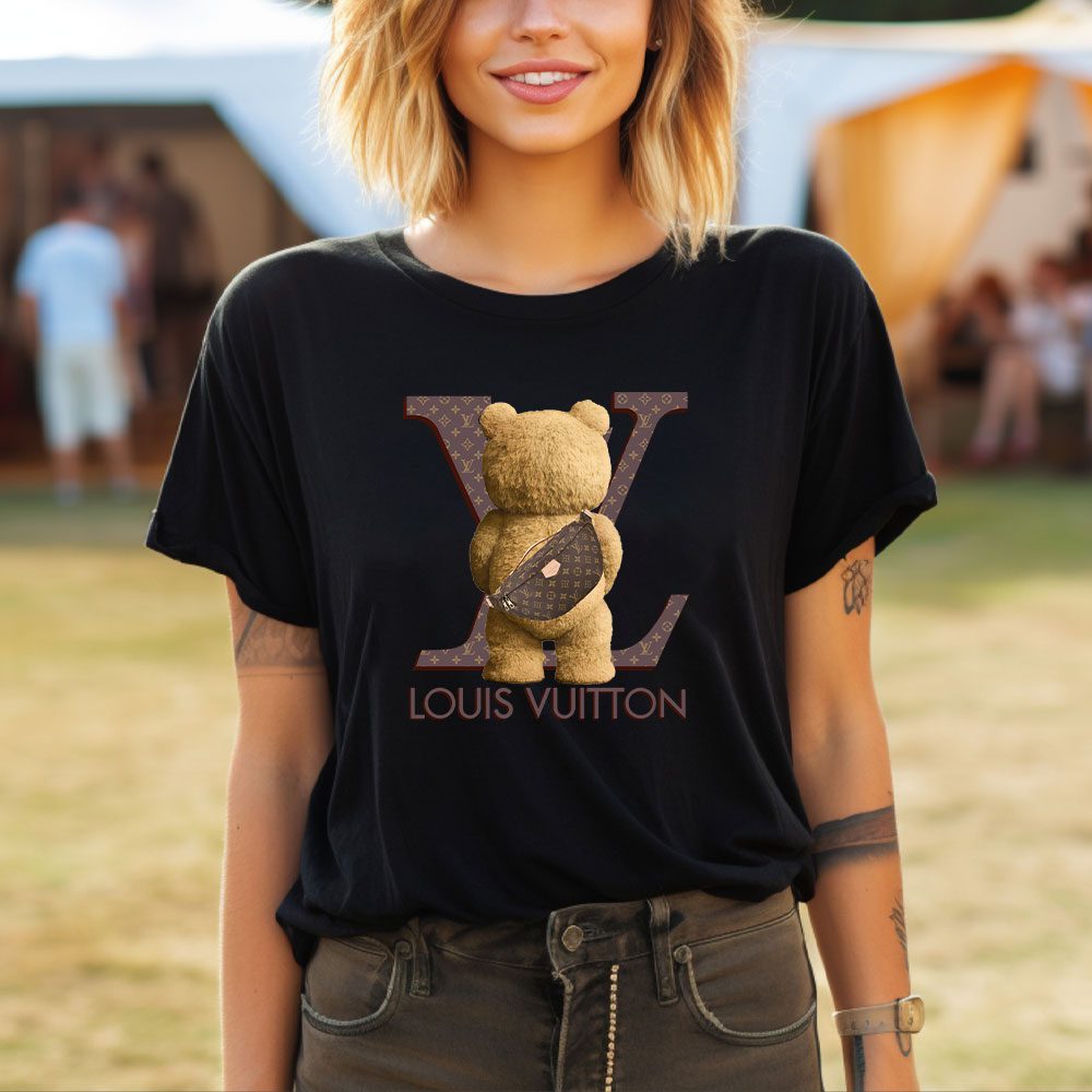 Louis-Vuitton-Logo-Luxury-Teddy-Bear-Lady-T-Shirt-Luxury-Tee-For-Women-LDS1554-3