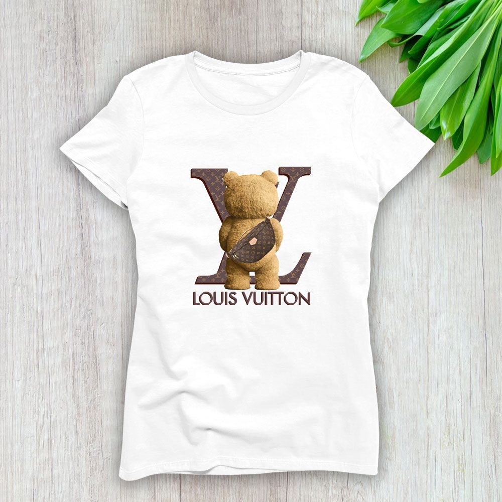 Louis-Vuitton-Logo-Luxury-Teddy-Bear-Lady-T-Shirt-Luxury-Tee-For-Women-LDS1554 Louis Vuitton Logo Luxury Teddy Bear Lady T-Shirt Luxury Tee For Women LDS1554