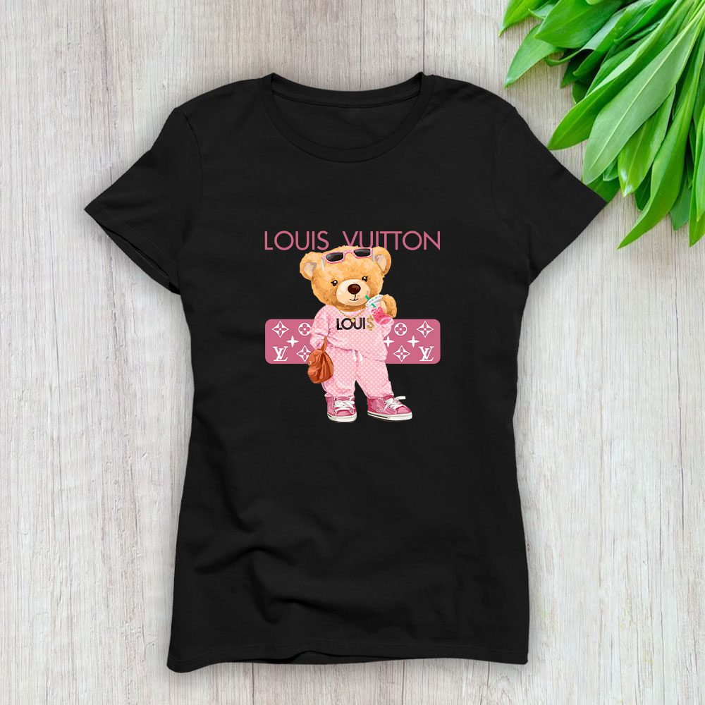 Louis-Vuitton-Logo-Luxury-Teddy-Bear-Lady-T-Shirt-Luxury-Tee-For-Women-LDS1601-1