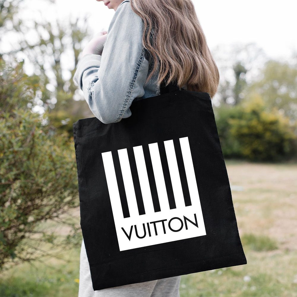 Louis-Vuitton-Logo-Luxury-With-Barcode-Logo-Cotton-Canvas-Tote-Bag-TTB1685-1