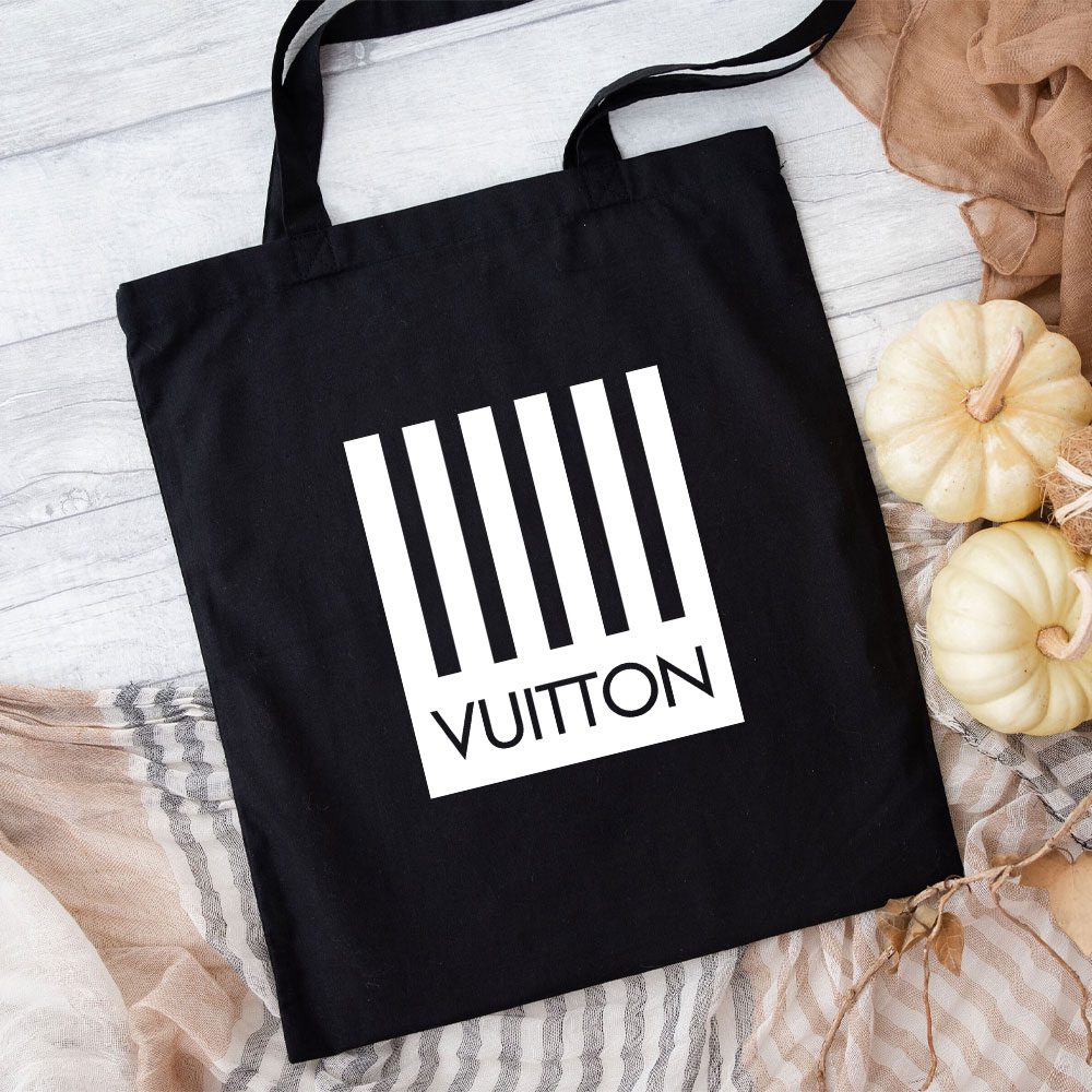 Louis-Vuitton-Logo-Luxury-With-Barcode-Logo-Cotton-Canvas-Tote-Bag-TTB1685 Louis Vuitton Logo Luxury With Barcode Logo Cotton Canvas Tote Bag TTB1685