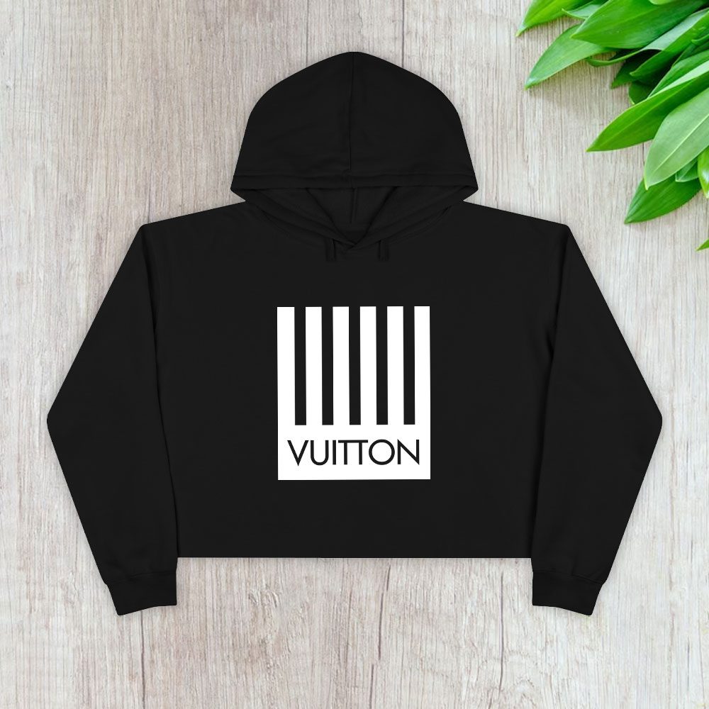 Louis-Vuitton-Logo-Luxury-With-Barcode-Logo-Crop-Pullover-Hoodie-For-Lady-CPH1685 Louis Vuitton Logo Luxury With Barcode Logo Crop Pullover Hoodie For Lady CPH1685