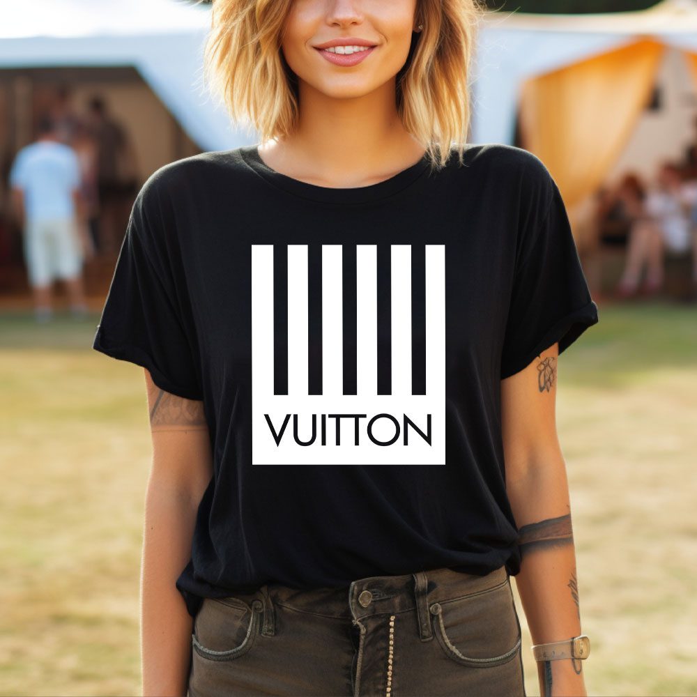 Louis-Vuitton-Logo-Luxury-With-Barcode-Logo-Lady-T-Shirt-Luxury-Tee-For-Women-LDS1687-1