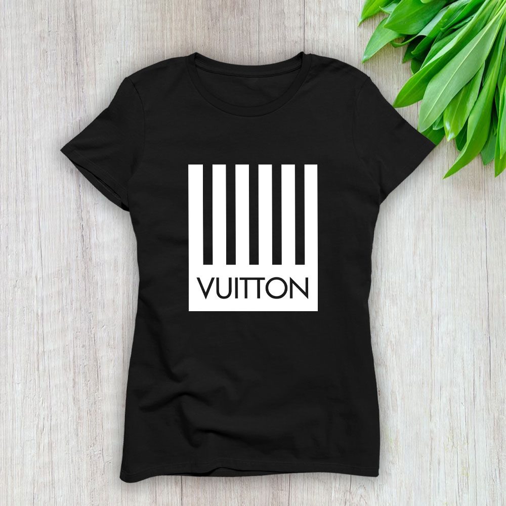 Louis-Vuitton-Logo-Luxury-With-Barcode-Logo-Lady-T-Shirt-Luxury-Tee-For-Women-LDS1687 Louis Vuitton Logo Luxury With Barcode Logo Lady T-Shirt Luxury Tee For Women LDS1687